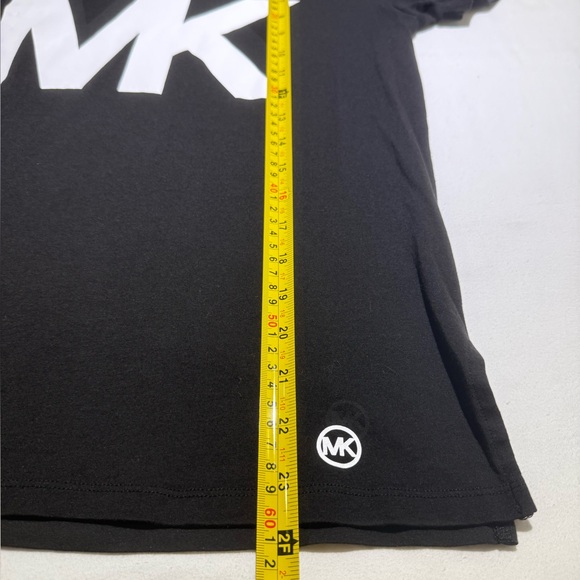 Michael Kors Black Tee with White MK Logo - Picture 4 of 8